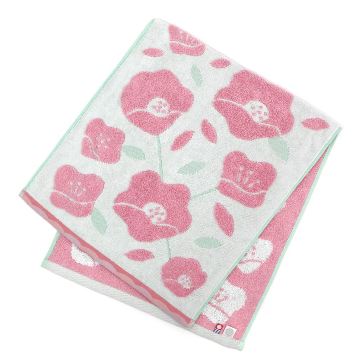 linge de visage japonais Tsubaki rose