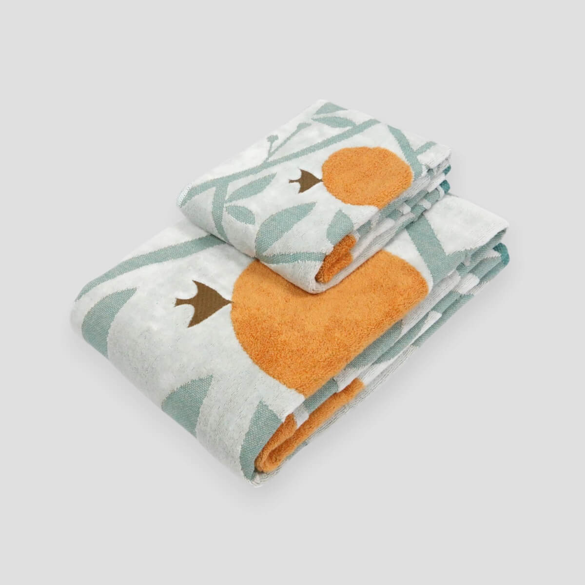 linge de bain et linge de visage japonais Mikan en coton